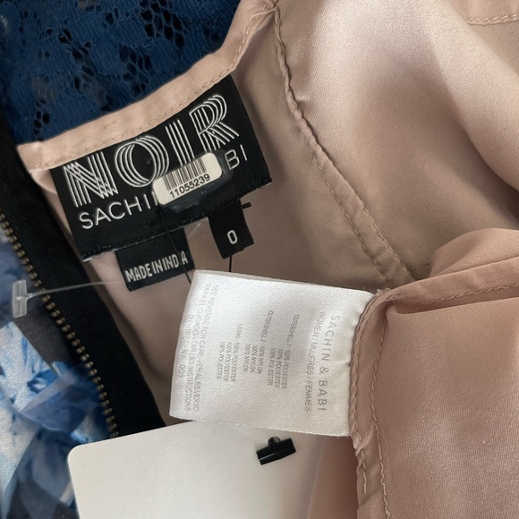 Sachin & Babi Noir tulle dress floral striped lace ballet zipper fit & flare - Picture 6 of 9